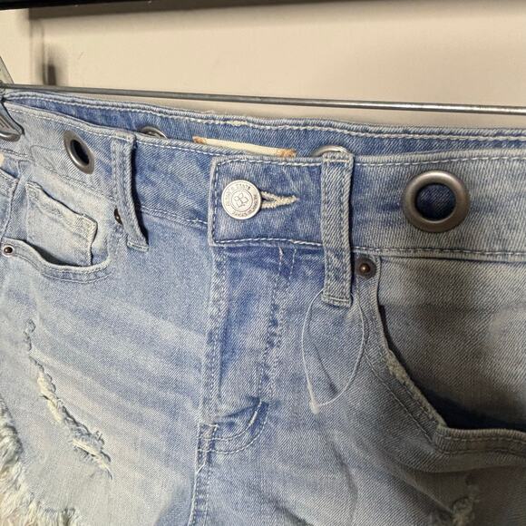 Altar'd State Denim Jean Shorts with Belt Loops High Rise All Button up Size 24 - Picture 11 of 12